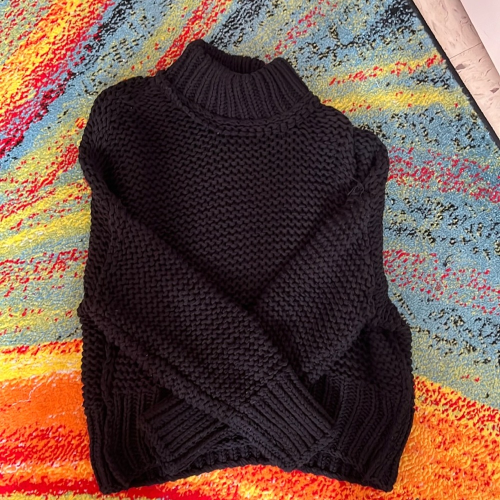 Knit cowl-neck pullover